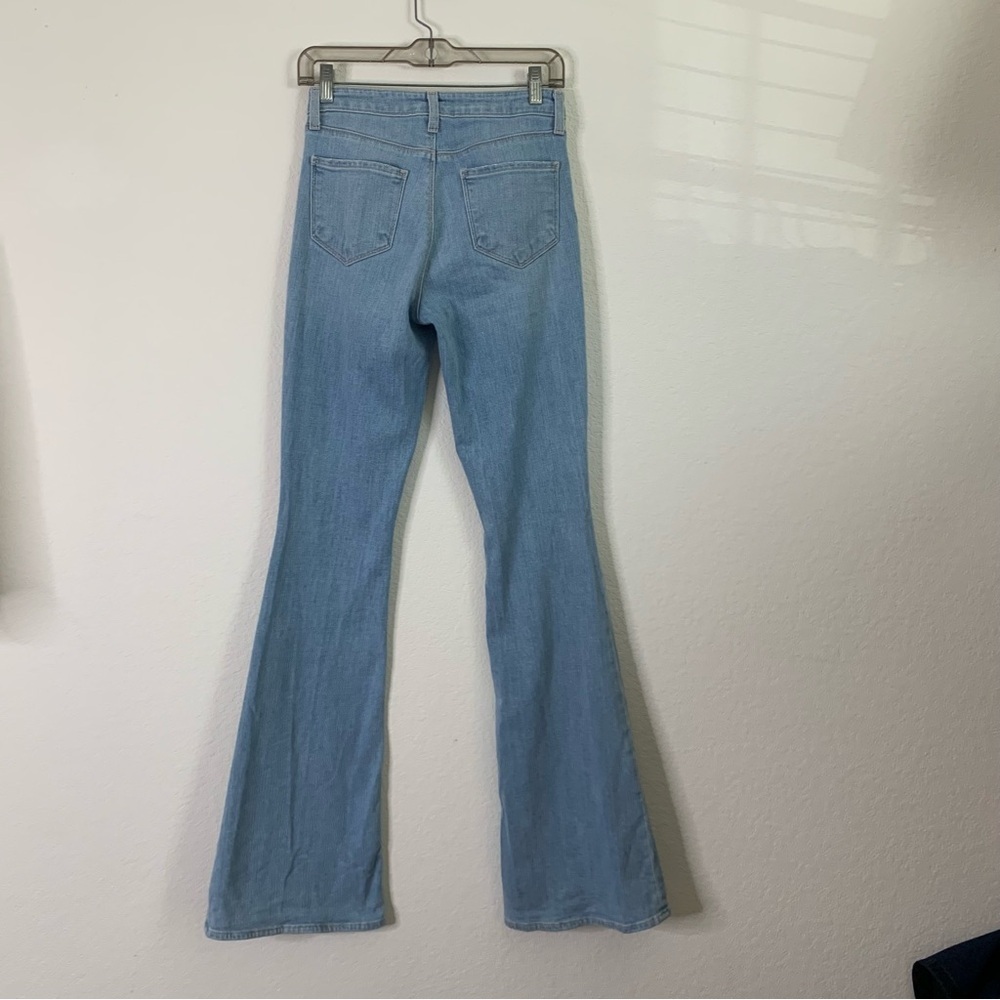 Lagence Womens bell high rise flare jeans in blue cloud 26 - Picture 6 of 9